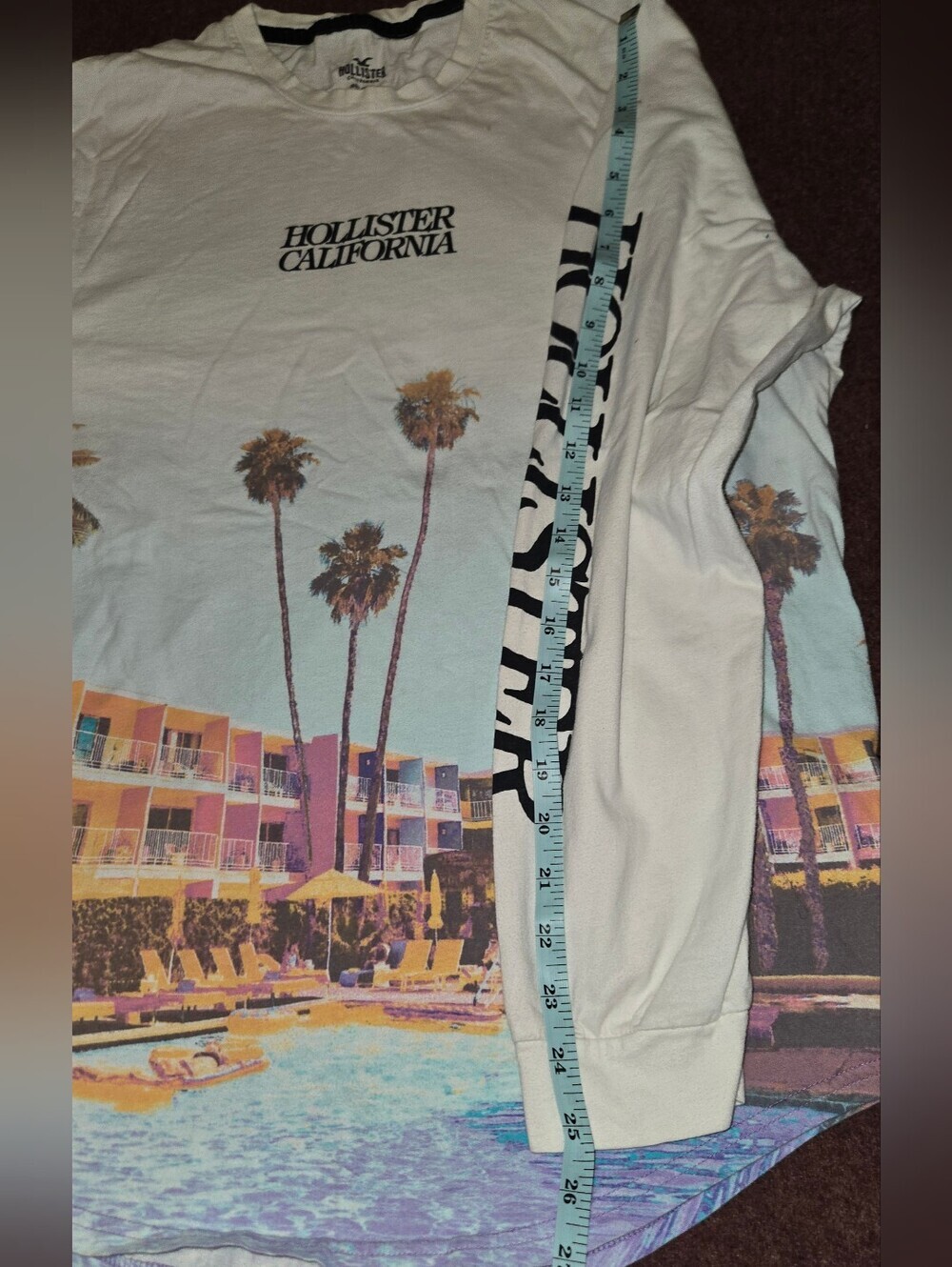 Hollister Long-sleeve Crewneck Graphic Shirt Palm Trees And Beach Size XL - Picture 6 of 6